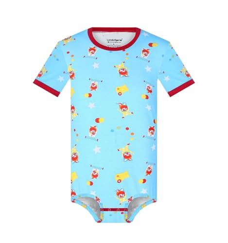 Landofgenie Herren Body Onesie Pyjama Kurzarm Strampler für Männer Bodysuit mit Clown-Print L von Landofgenie
