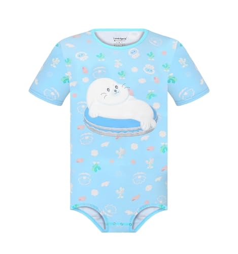 Landofgenie Herren Onesie Pyjama aus Baumwolle Bodysuit Pyjamas für Männer Einteiler Romper Strampler-Seelöwen XL von Landofgenie