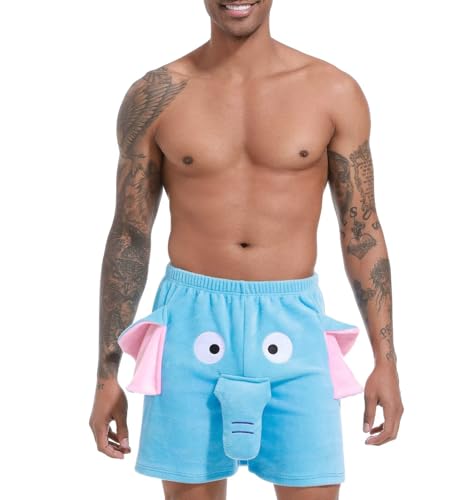 Landofgenie Herren Schlafanzughose Cartoon Schlafhose Pyjamahose Freizeithose Loungehose Nicht Umgekehrter Samt Shorts für Männer Elephant Blau XL Landofgenie Herren Schlafanzughose Cartoon Schlafhose Pyjamahose Freizeithose Loungehose Nicht Umgekehrter Samt Shorts für Männer Elephant Blau XL von Landofgenie