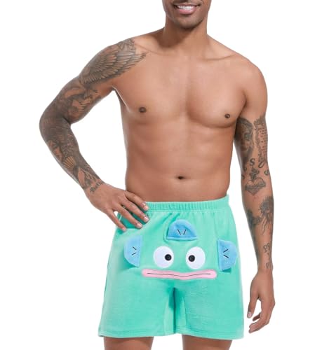 Landofgenie Herren Schlafanzughose Cartoon Schlafhose Pyjamahose Freizeithose Loungehose Nicht Umgekehrter Samt Shorts für Männer Nemo M von Landofgenie