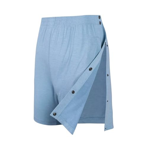 Landofgenie Herren Sport Shorts Unisex Abreißbare Shorts Kurze Hose Fitness Laufhose Sportliche Erholungsshorts nach Operationen mit Tasch Blau XL von Landofgenie