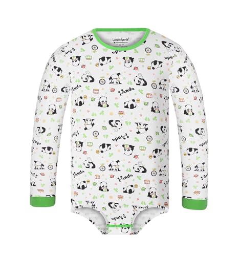 Landofgenie Langarm Onesie für Herren Bodysuit Pyjama One Piece Männer Bedruckte Body Strampler Panda - Druck 3XL von Landofgenie