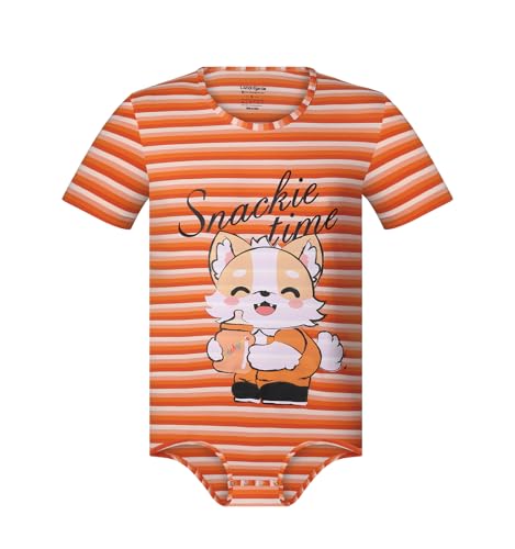 Landofgenie Männer Body Onesie Pyjamas Strampler Herren mit Streifen Einteiler Unterwäsche für Männer Orange M von Landofgenie