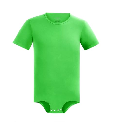 Landofgenie Männer Kurzarm Onesie Pyjama Bodysuit One Piece Nachtwäsche Leotard Pyjama Tops für Herren Hellgrün S von Landofgenie