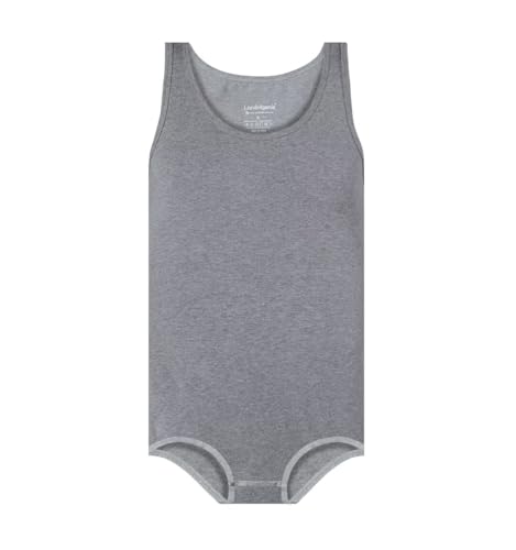 Landofgenie Männer ärmellos Vest Bodysuit Einteiliger Pyjama Baumwoll-Onesie Strampler für Erwachsene Grau XL Landofgenie Männer ärmellos Vest Bodysuit Einteiliger Pyjama Baumwoll-Onesie Strampler für Erwachsene Grau XL von Landofgenie