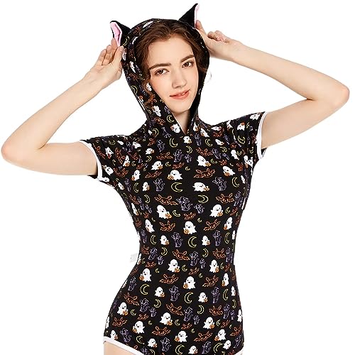 Landofgenie Onesie Pyjamas Bodysuit Baumwolle Strampler Halloween Cosplay Kapuzen Romper L von Landofgenie