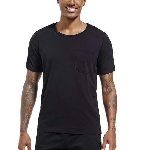 Landofgenie Sportshirts Herren und Damen Activewear-T-Shirts Hemd nach der Schulter Erholungs-T-Shirt Funktionsshirt mit Druckknöpfe Linke und Rechte Seite zum Abreißen Kurze Ärmel L von Landofgenie