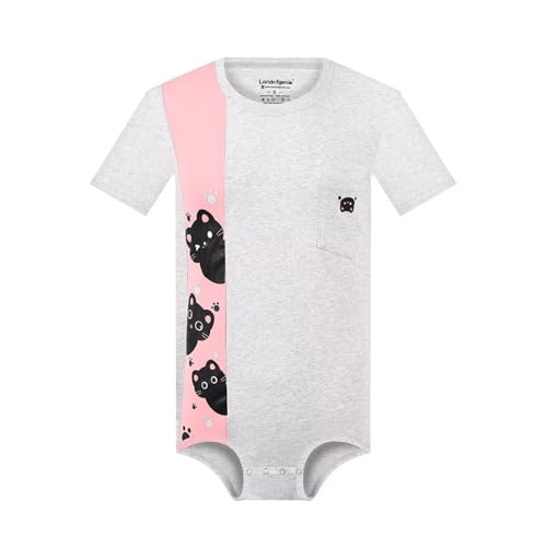 Landofgenie Unterwäsche Männer Baumwolle Onesie Herren Body Herren Einteiliger Jumpsuit Bodysuit Tops Kitten 2XL von Landofgenie