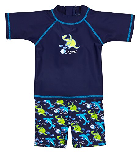Landora® Baby- / Kleinkinder-Badebekleidung 2er Set mit UV-Schutz 50+ und Oeko-Tex 100 Zertifizierung in blau; Größe 98/104 von Lupsty