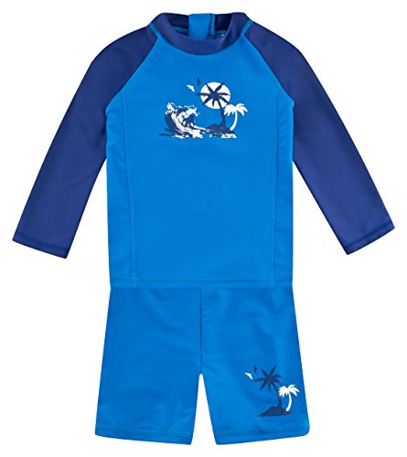 Landora®: Baby- / Kinder-Badebekleidung langärmliges UV-Schutz 2er Set in blau/Marine, Größe 110/116 von Landora