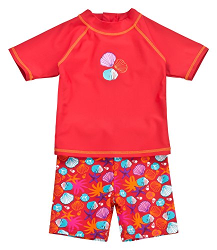 Landora: Baby- / Kleinkinder-Badebekleidung 2er Set mit UV-Schutz 50+ und Oeko-Tex100, rot in Größe 62/68 … von Landora