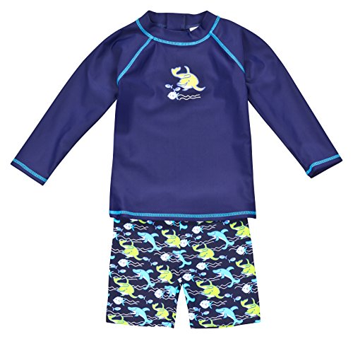 Landora®: Baby- / Kleinkinder-Badebekleidung langärmliges 2er Set Marineblau; in Größe 74/80 von Landora