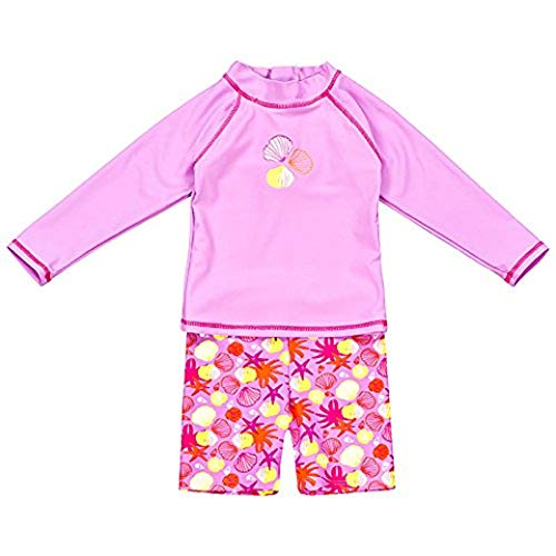 Landora®: Baby- / Kleinkinder-Badebekleidung langärmliges 2er Set in violett; Größe 98/104 von Landora