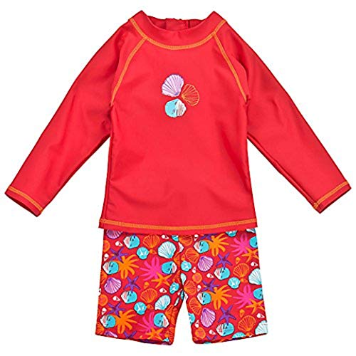 Landora®: Baby- / Kleinkinder-Badebekleidung langärmliges 2er Set in rot; Größe 86/92 von Landora