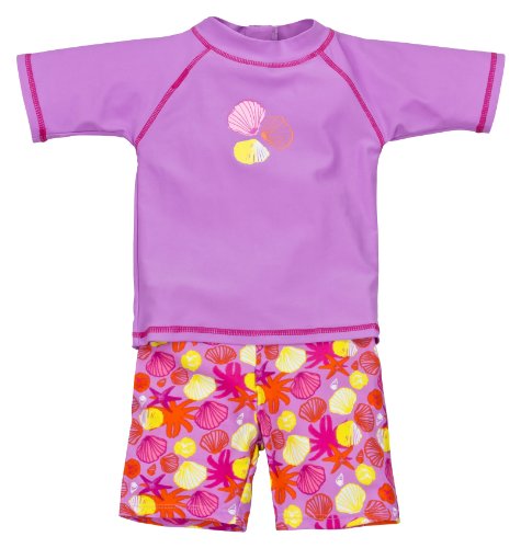 Landora: Baby- / Kleinkinder-Badebekleidung 2er Set mit UV-Schutz 50+ und Oeko-Tex100, violett in Größe 110/116 von Landora