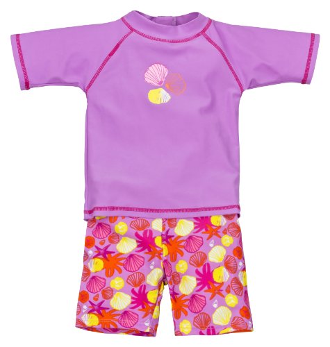 Landora: Baby- / Kleinkinder-Badebekleidung 2er Set mit UV-Schutz 50+ und Oeko-Tex100, violett in Größe 98/104 von Landora