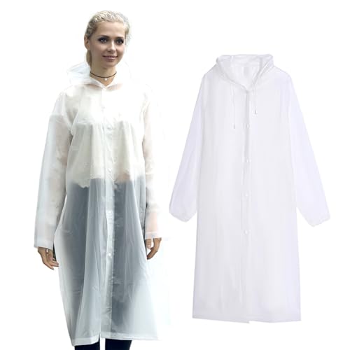 Landrain 2 Stück Regenponcho,wasserdicht Regenmantel, Wiederverwendbarer Damen Herren Rain Regencape von Landrain