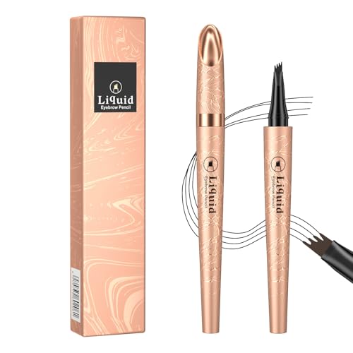 Landrain 3D Augenbrauenstift Wasserfest, Liquid Lang Anhaltend Wischfest Microblading Augenbrauenstift, Schwarz von Landrain