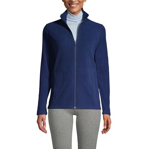 Lands' End Damen Fleecejacke mit durchgehendem Reißverschluss, Tiefseeblau, regulär, Größe M, Deep Sea Navy von Lands' End