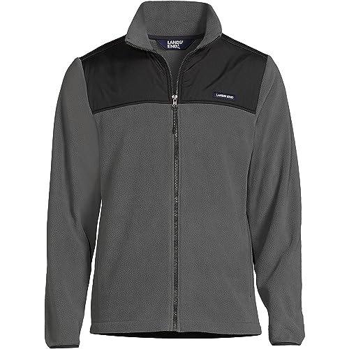 Lands' End Herren-Fleecejacke mit durchgehendem Reißverschluss, warm, Graphit, Größe M, Warmes Graphit, M von Lands' End