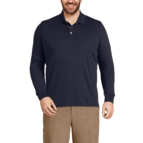 Lands' End Herren Langarm-Poloshirt Supima - Blau - Groß Lands' End Herren Langarm-Poloshirt Supima - Blau - Groß von Lands' End