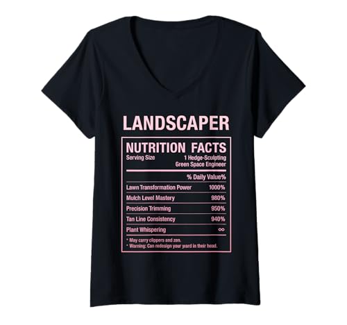 Damen Landschaftsgärtner T-Shirt mit V-Ausschnitt von Landscaper Humor Tees & Gifts