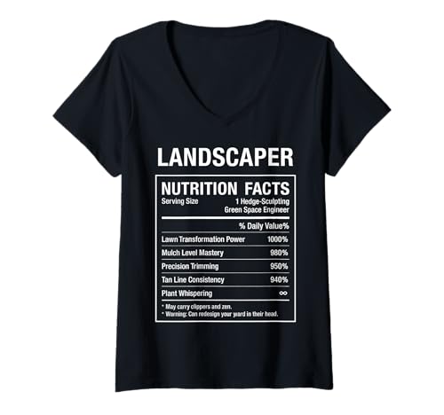 Damen Landschaftsgärtner T-Shirt mit V-Ausschnitt von Landscaper Humor Tees & Gifts