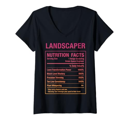 Damen Landschaftsgärtner T-Shirt mit V-Ausschnitt von Landscaper Humor Tees & Gifts