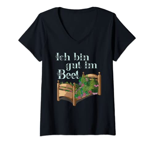 Damen Blumenbeet Hobbygärtner Ich Bin Gut Im Beet Gärtnerin Garten T-Shirt mit V-Ausschnitt Damen Blumenbeet Hobbygärtner Ich Bin Gut Im Beet Gärtnerin Garten T-Shirt mit V-Ausschnitt von Landschaftsgärtner Geschenke Für Gartenliebhaber