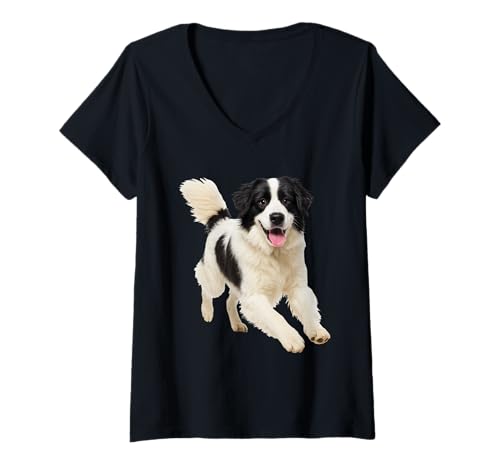 Damen Landseer T-Shirt mit V-Ausschnitt Damen Landseer T-Shirt mit V-Ausschnitt von Landseer Dog