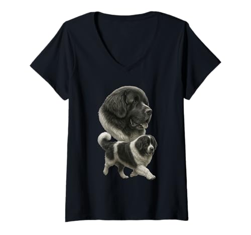 Damen Landseer T-Shirt mit V-Ausschnitt Damen Landseer T-Shirt mit V-Ausschnitt von Landseer Dog
