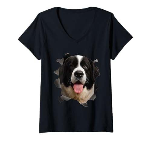 Damen Landseer T-Shirt mit V-Ausschnitt Damen Landseer T-Shirt mit V-Ausschnitt von Landseer Dog