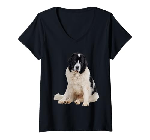 Damen Landseer T-Shirt mit V-Ausschnitt Damen Landseer T-Shirt mit V-Ausschnitt von Landseer Dog