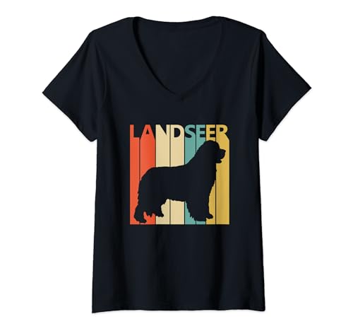 Damen Landseer T-Shirt mit V-Ausschnitt Damen Landseer T-Shirt mit V-Ausschnitt von Landseer Hund