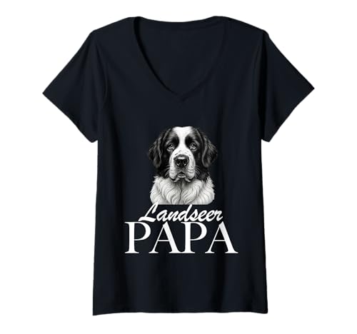Damen Landseer Papa T-Shirt mit V-Ausschnitt Damen Landseer Papa T-Shirt mit V-Ausschnitt von Landseer Papa