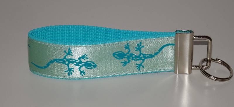 Schlüsselband Anhänger Motiv Eidechse Türkis Mint Glücksbringer Zoo Freundschaft Geschenk Für Dich Tier Wald Natur Tierwelt Reptil von Landwerke