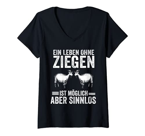 Damen Ziege Ziegenbock Ziegenbauer Ziegenliebhaber Lustige Sprüche T-Shirt mit V-Ausschnitt Damen Ziege Ziegenbock Ziegenbauer Ziegenliebhaber Lustige Sprüche T-Shirt mit V-Ausschnitt von Landwirt Bauer Ziegenbauer Ziege Geschenkidee