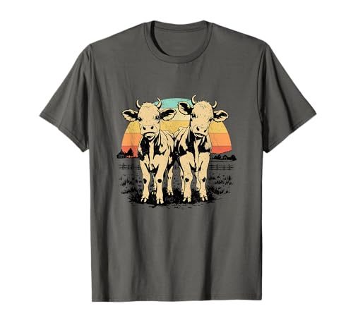 Kuh Kalb Kälbchen Vintage Kinder Landwirtschaft Dorf Damen T-Shirt Kuh Kalb Kälbchen Vintage Kinder Landwirtschaft Dorf Damen T-Shirt von Landwirt Geschenke Damen / Kinder Bauernhof