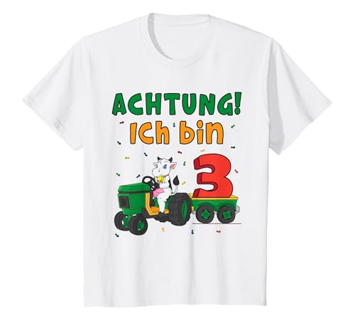 3. Geburtstag Landwirt Kuh Traktor Jungen Ich bin 3 Geschenk T-Shirt 3. Geburtstag Landwirt Kuh Traktor Jungen Ich bin 3 Geschenk T-Shirt von Landwirt Kinder Geburtstagsgeschenke
