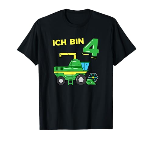 Ich bin 4 Jahre Landwirt Mähdrescher Kinder Geburtstag T-Shirt Ich bin 4 Jahre Landwirt Mähdrescher Kinder Geburtstag T-Shirt von Landwirt Mähdrescher Kinder Geburtstag Geschenke