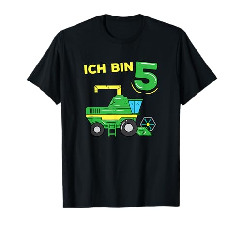 Ich bin 5 Jahre Landwirt Mähdrescher Kinder Geburtstag T-Shirt Ich bin 5 Jahre Landwirt Mähdrescher Kinder Geburtstag T-Shirt von Landwirt Mähdrescher Kinder Geburtstag Geschenke
