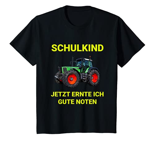 Kinder Schulkind Traktor Trecker Schule Geschenk Einschulung 2021 T-Shirt von Landwirt T-Shirts und Bekleidung Bauer nordishland
