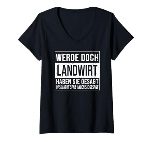 Damen Bauern Geburtstag lustiges Landwirt T-Shirt mit V-Ausschnitt Damen Bauern Geburtstag lustiges Landwirt T-Shirt mit V-Ausschnitt von Landwirt Zubehör Geschenke Geburtstag-Shirt