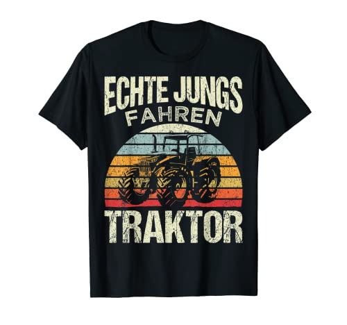 Echte Jungs fahren Traktor - Trecker Kinder Jungen T-Shirt Echte Jungs fahren Traktor - Trecker Kinder Jungen T-Shirt von Landwirt & Traktor Geschenke für Echte Jungs