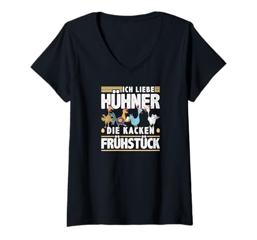 Damen Landwirt Lustiges Hühner T-Shirt mit V-Ausschnitt Damen Landwirt Lustiges Hühner T-Shirt mit V-Ausschnitt von Landwirte Kleidung mit Hühner