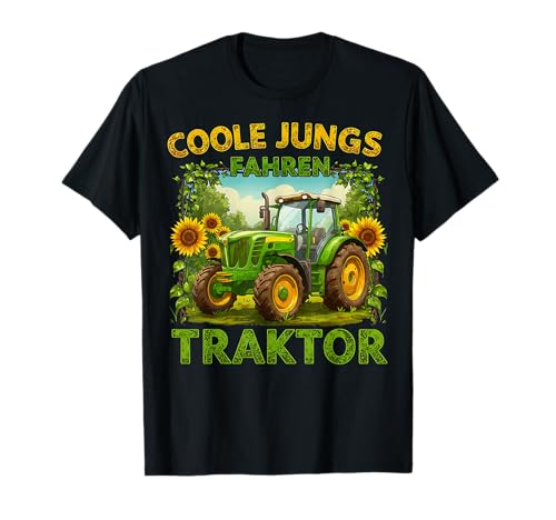 Coole Jungs Fahren Traktor Kinder Trecker Jungen Bauer Junge T-Shirt von Landwirtschaft Bauer Kostüm Herren Kinder Damen