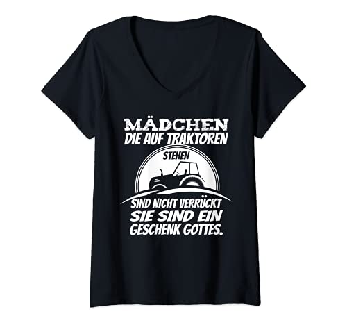 Damen Traktor - Landwirt - Landwirtschaft - Agrar Geschenk t-Shirt T-Shirt mit V-Ausschnitt von Landwirtschaft - Landwirt Agrar Traktor T-Shirt