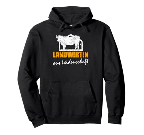 Landwirtin Leidenschaft Bäuerin Bauer Kuh Landwirt Damen Pullover Hoodie von Landwirtschaft Sprüche Bauernhof Geschenkidee Frau