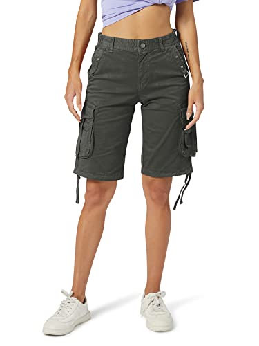 Damen Cargo Shorts, Loose Fit Reißverschluss Multi-Taschen Twill Knielang Bermuda Kordelzug Shorts, dunkelgrau, 50 Damen Cargo Shorts, Loose Fit Reißverschluss Multi-Taschen Twill Knielang Bermuda Kordelzug Shorts, dunkelgrau, 50 von Lanesra