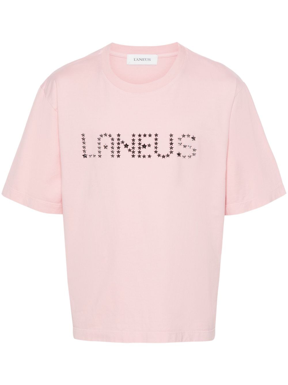 Laneus T-Shirt mit Sternnieten-Logo - Rosa von Laneus